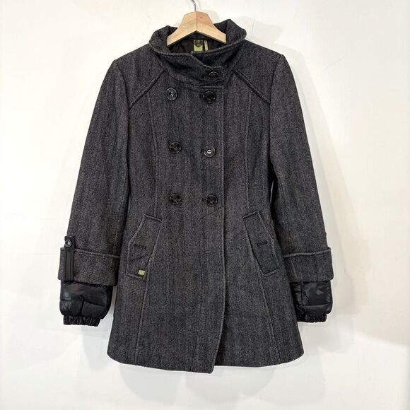 Soia & Kyo Jackets & Blazers - Soia & Kyo Gray Wool Herringbone Warm Coat Double lining sz XS